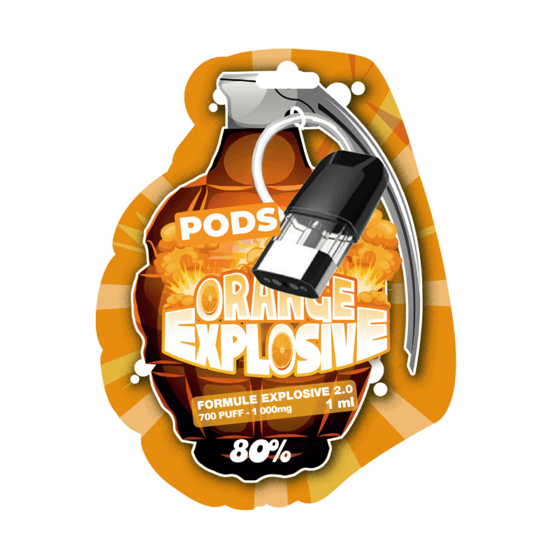 PODS RECHARGE VAPE HE ORANGE EXPLOSIVE 80% HE